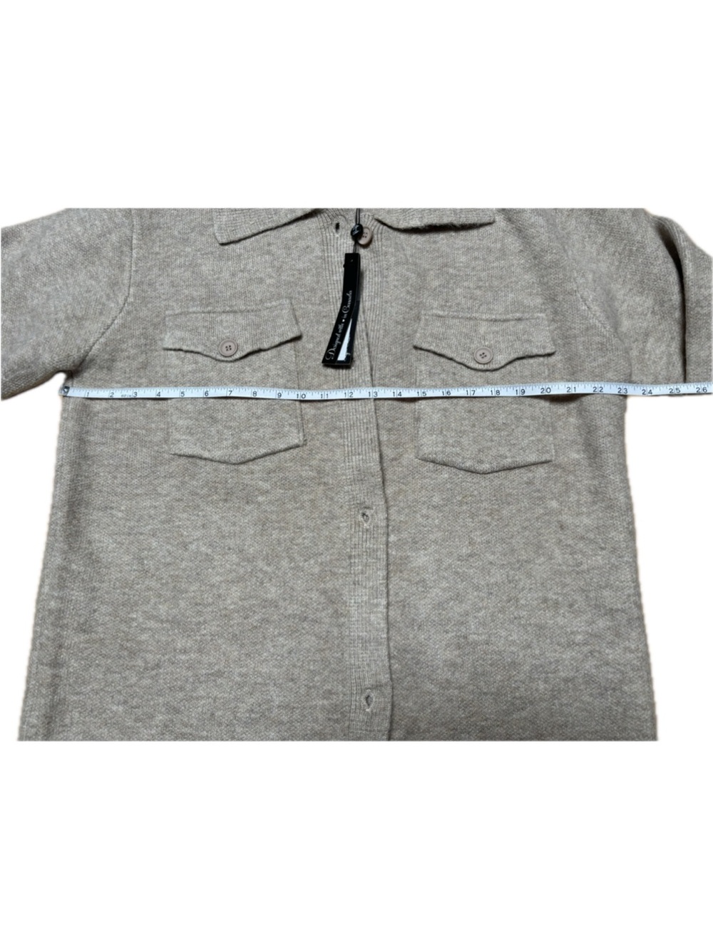 Lyla + Luxe Long Beige Knit Utility Coat Long Button Up Cardigan - Picture 5 of 8